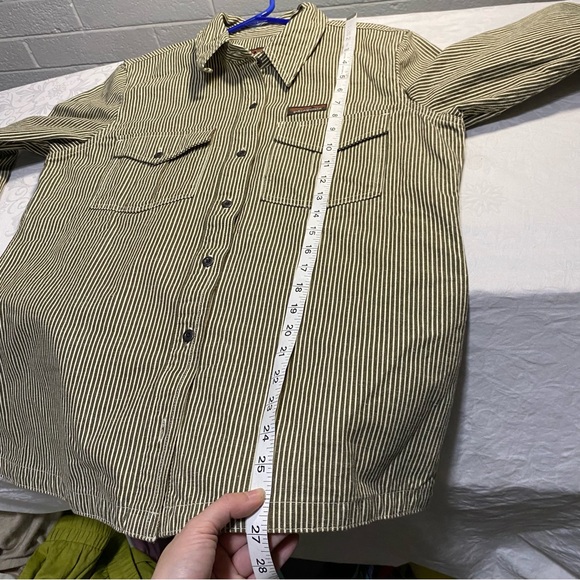 Patagonia Women's Hickory Stripe Sediment Farrier's Shirt Organic Cotton & Hemp - Picture 5 of 10